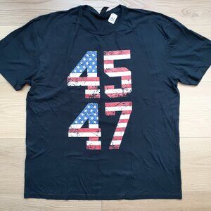 Trump 45 47 American Flag Colors - New XL Black T-Shirt